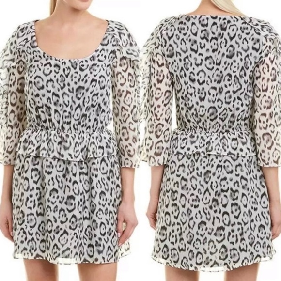 Rachel Zoe 100% Silk New With Tags Dress Ruffle Sleeves & Waist Feminine Flowy